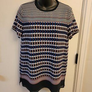 DKNY short sleeve sheer blouse